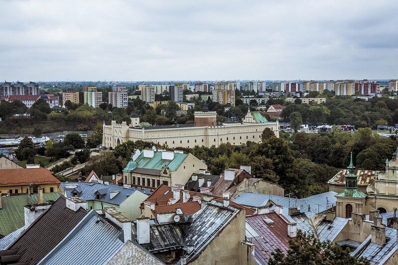 Widok na zabudowę Lublina